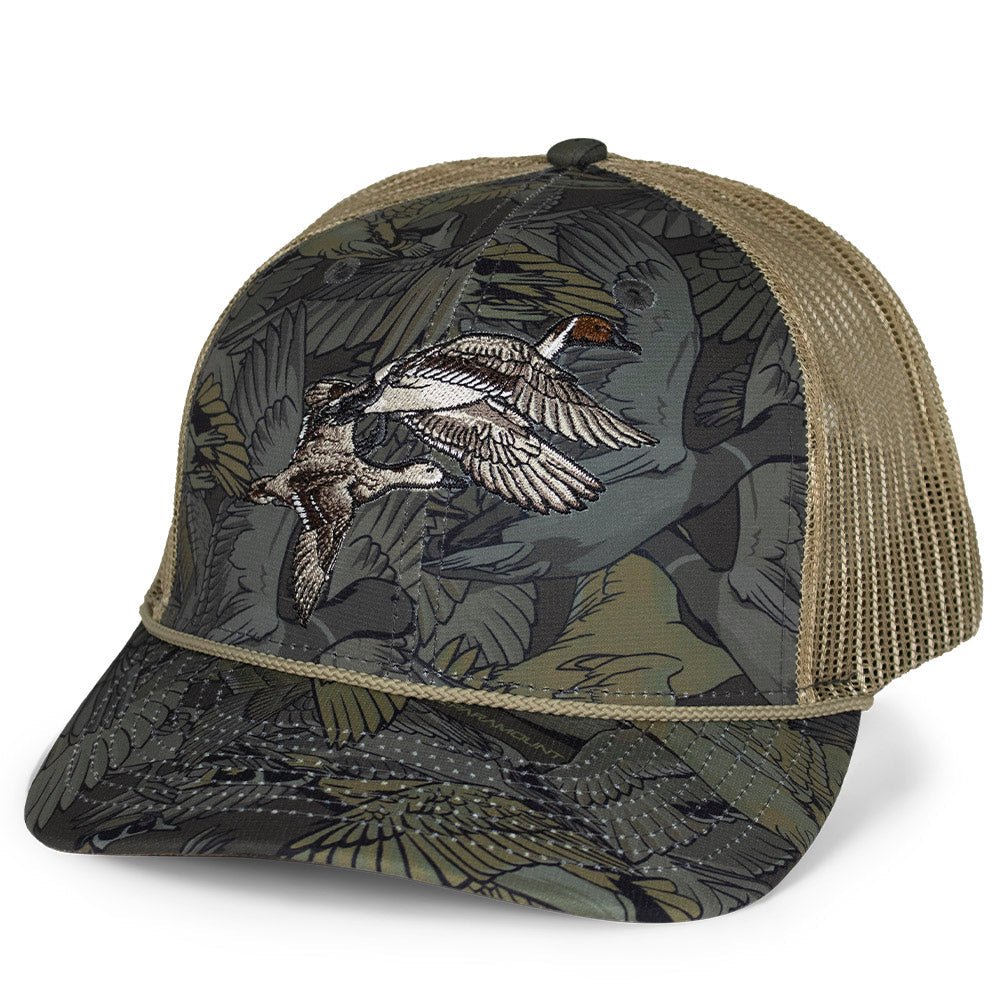 Pintail Pair Duck Hat Waterfowl Print 6 - Panel Rope Cap - Hazy Fly Fishing