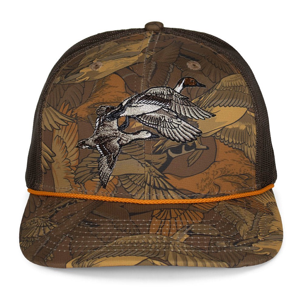 Pintail Pair Duck Hat Waterfowl Print 6 - Panel Rope Cap - Hazy Fly Fishing
