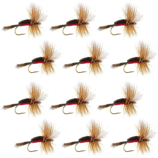 Royal Humpy Classic Hair Wing Dry Fly - 1 Dozen Flies Hook Size 12 - Hazy Fly Fishing