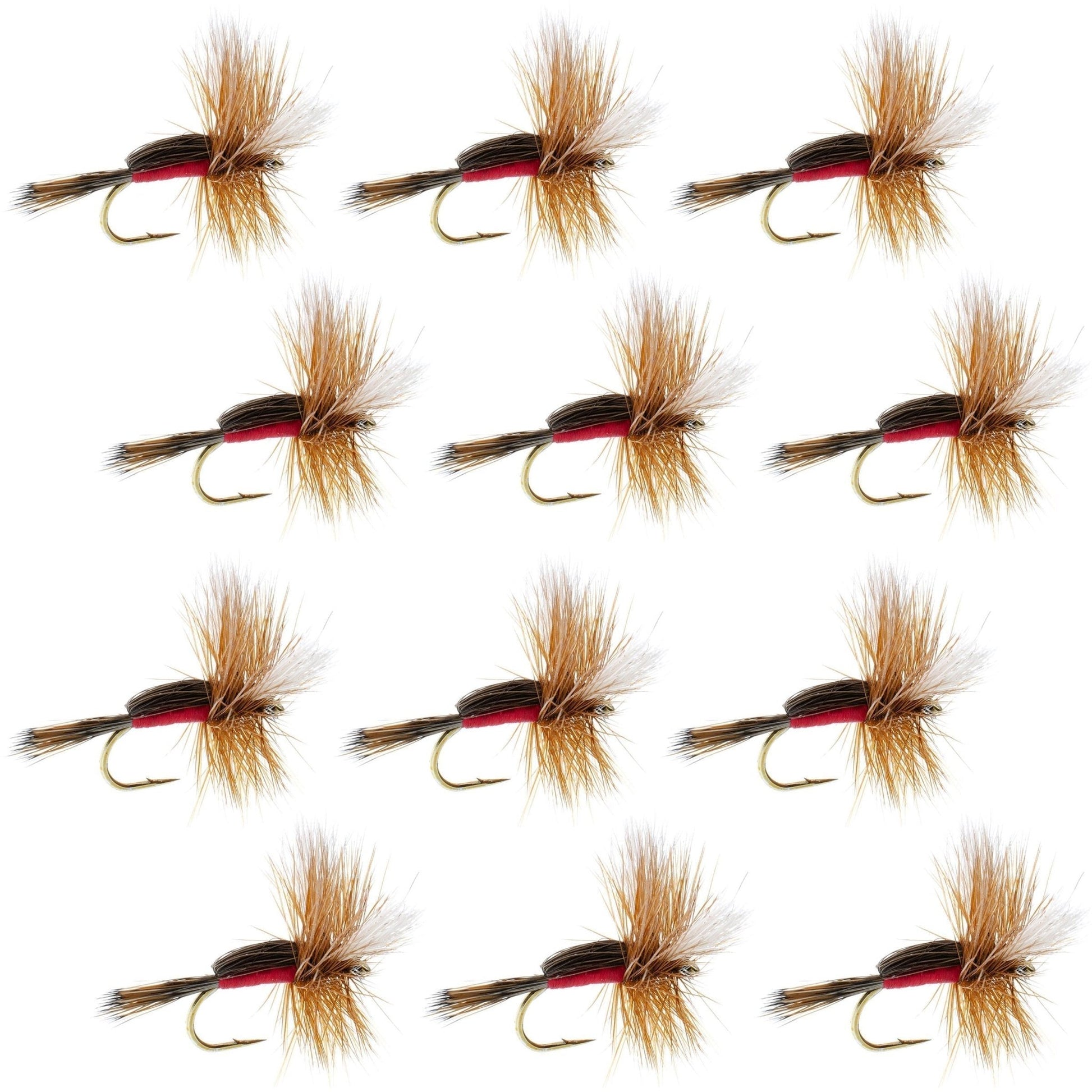 Royal Humpy Classic Hair Wing Dry Fly - 1 Dozen Flies Hook Size 12 - Hazy Fly Fishing