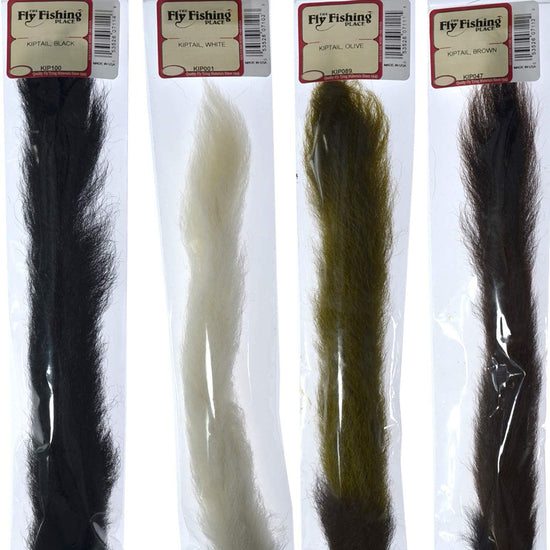 Select Grade Calf Tails - Kiptails - Master Pack - 4 Colors - Natural White Black Brown Olive - Hazy Fly Fishing