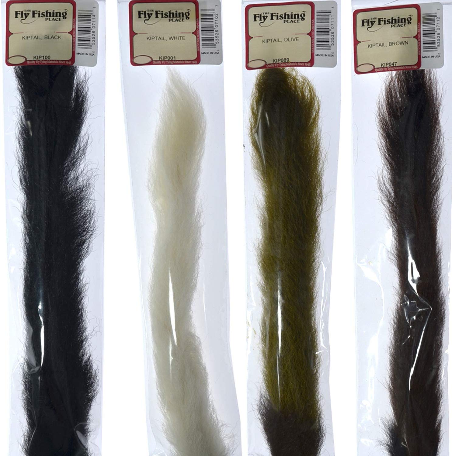 Select Grade Calf Tails - Kiptails - Master Pack - 4 Colors - Natural White Black Brown Olive - Hazy Fly Fishing