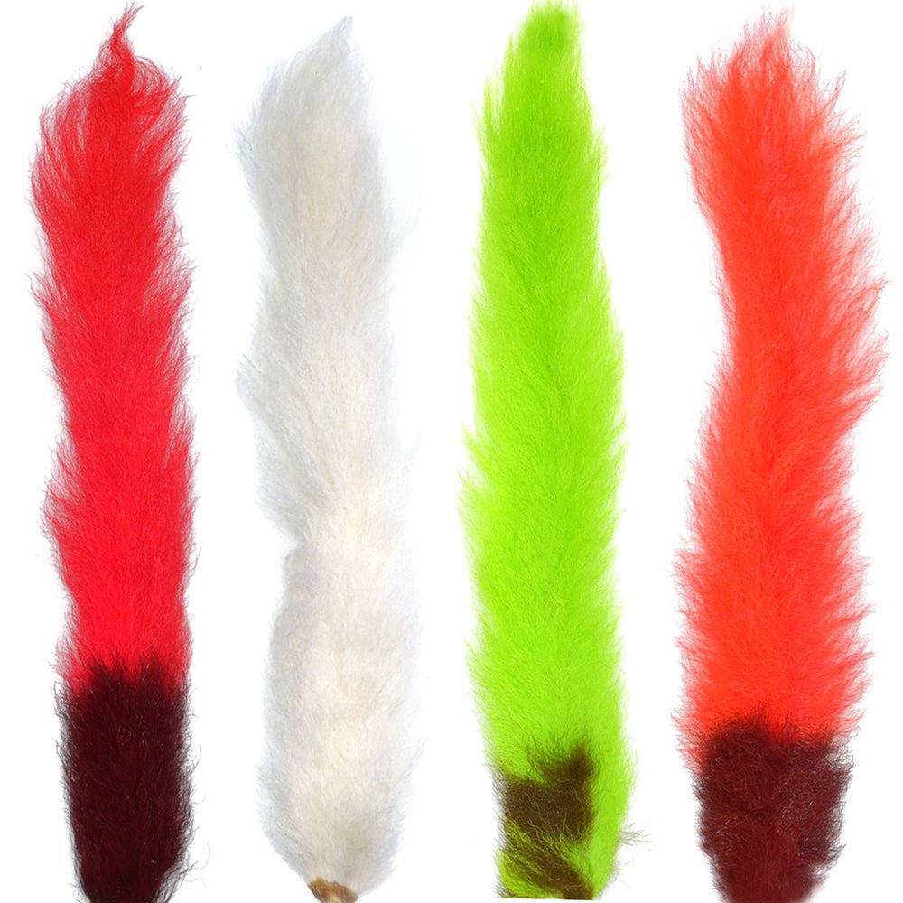 Select Grade Calf Tails - Kiptails - Master Pack - 4 Fluorescent Colors - White Fire Orange Chartreuse Red - Hazy Fly Fishing