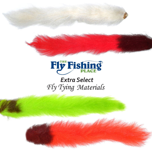 Select Grade Calf Tails - Kiptails - Master Pack - 4 Fluorescent Colors - White Fire Orange Chartreuse Red - Hazy Fly Fishing
