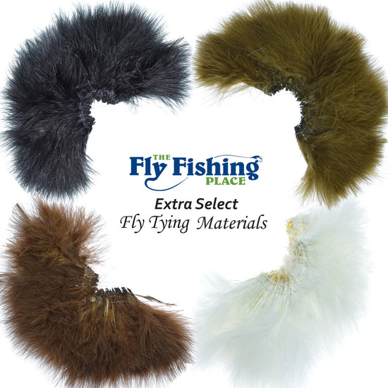 Select Strung Long Spey Marabou Master Pack - 4 Colors - White Dark Brown Sculpin Olive Black - Hazy Fly Fishing