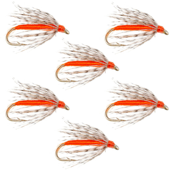 Soft Hackle Partridge and Orange Fly Fishing Wet Flies - 6 Flies Hook Size 16 - Hazy Fly Fishing