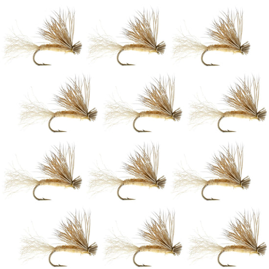 Tan X Caddis Emerging Caddis Adult Trout Dry Fly - 1 Dozen Flies Hook Size 14 - Hazy Fly Fishing