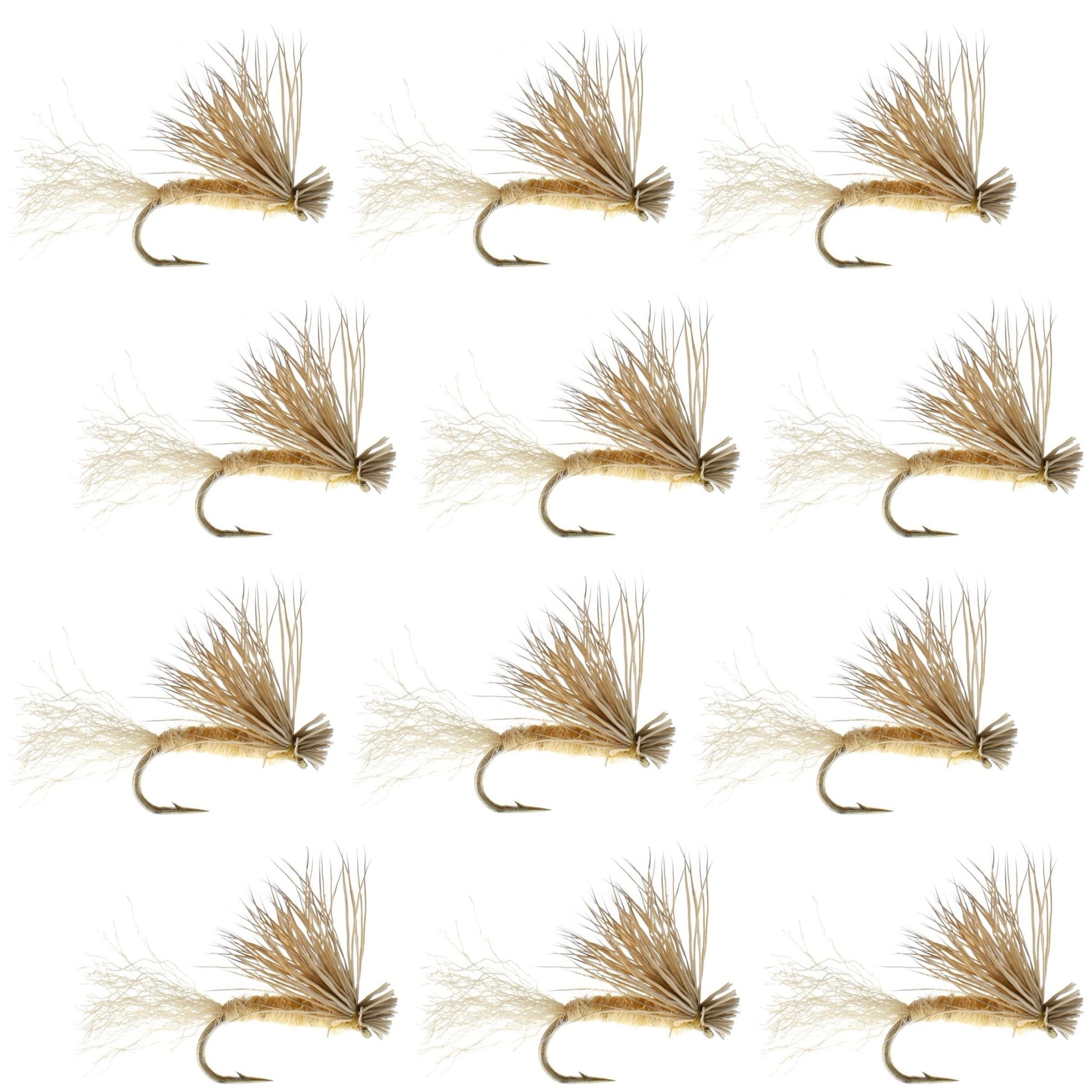 Tan X Caddis Emerging Caddis Adult Trout Dry Fly - 1 Dozen Flies Hook Size 14 - Hazy Fly Fishing