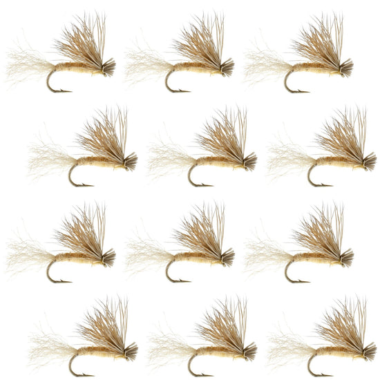 Tan X Caddis Emerging Caddis Adult Trout Dry Fly - 1 Dozen Flies Hook Size 16 - Hazy Fly Fishing