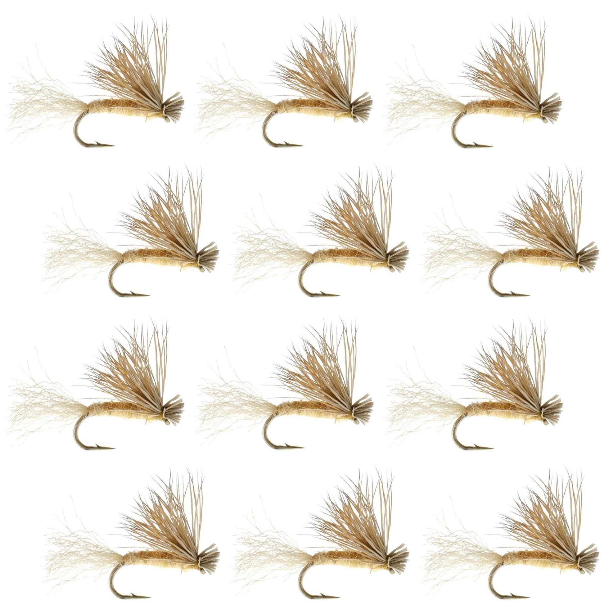 Tan X Caddis Emerging Caddis Adult Trout Dry Fly - 1 Dozen Flies Hook Size 16 - Hazy Fly Fishing