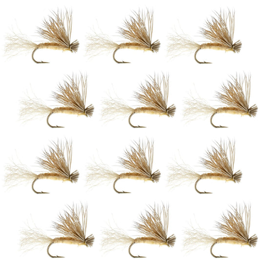 Tan X Caddis Emerging Caddis Adult Trout Dry Fly - 1 Dozen Flies Hook Size 16 - Hazy Fly Fishing