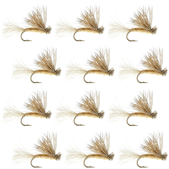 Tan X Caddis Emerging Caddis Adult Trout Dry Fly - 1 Dozen Flies Hook Size 18 - Hazy Fly Fishing