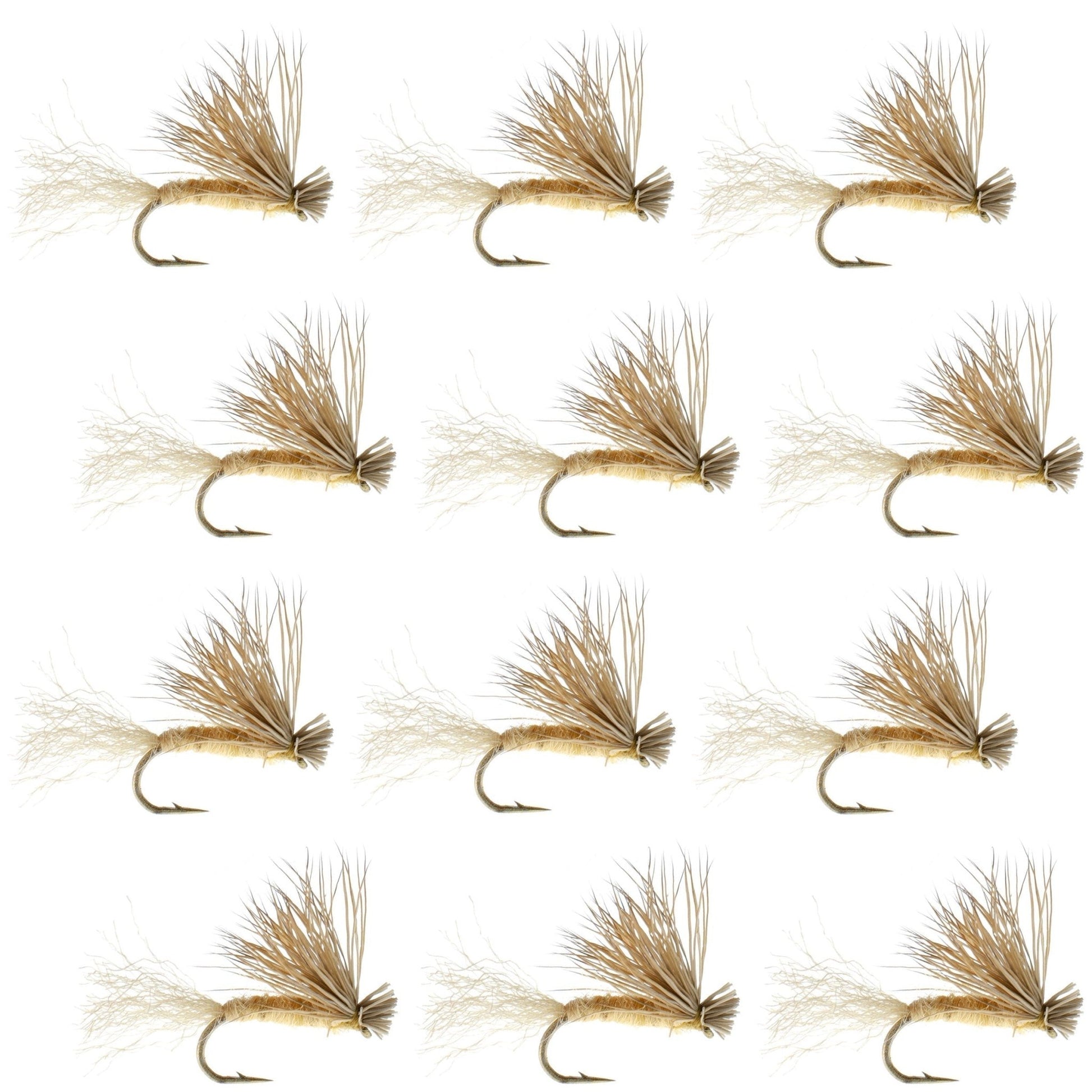 Tan X Caddis Emerging Caddis Adult Trout Dry Fly - 1 Dozen Flies Hook Size 18 - Hazy Fly Fishing