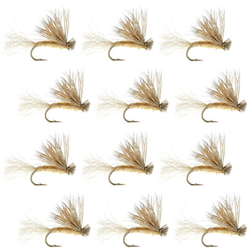 Tan X Caddis Emerging Caddis Adult Trout Dry Fly - 1 Dozen Flies Hook Size 18 - Hazy Fly Fishing