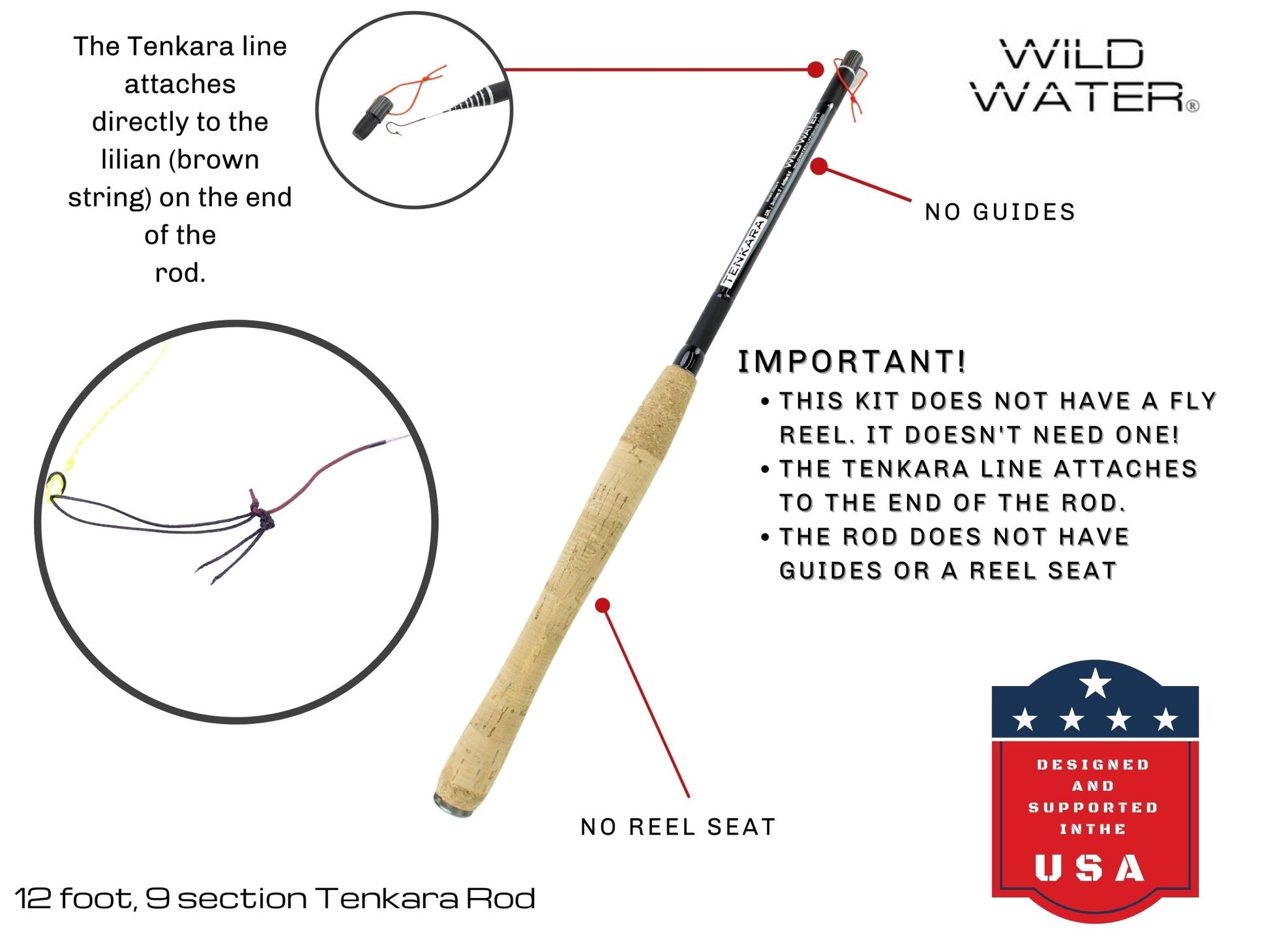 Tenkara Fly Fishing Kit, 12ft Rod | Wild Water Fly Fishing - Hazy Fly Fishing