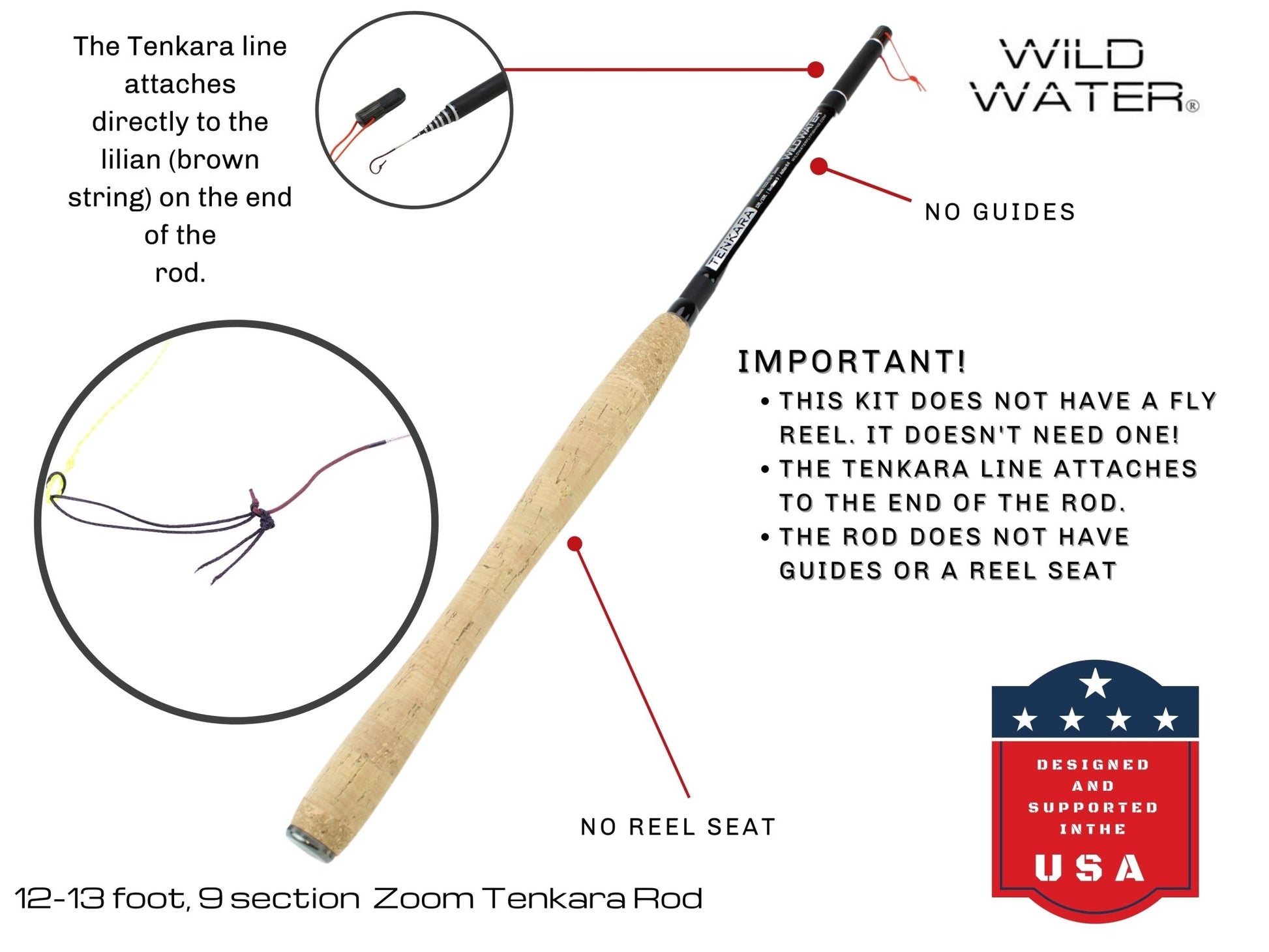 Tenkara Zoom Fly Fishing Kit, 12 - 13ft Rod | Wild Water Fly Fishing - Hazy Fly Fishing
