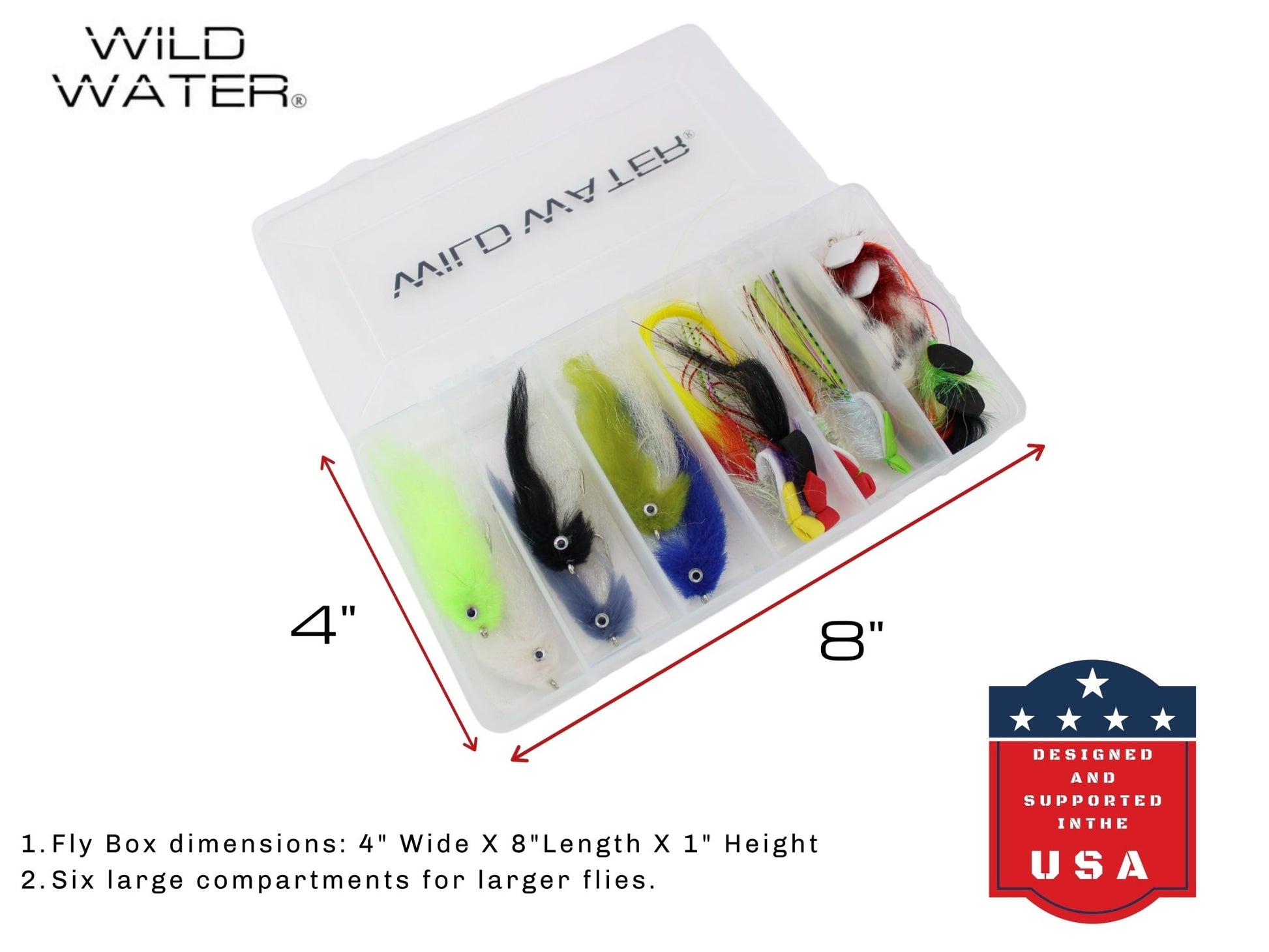 Top Water Baitfish Fly Assortment, 12 Saltwater Flies | Fly Box | Wild Water Fly Fishing - Hazy Fly Fishing