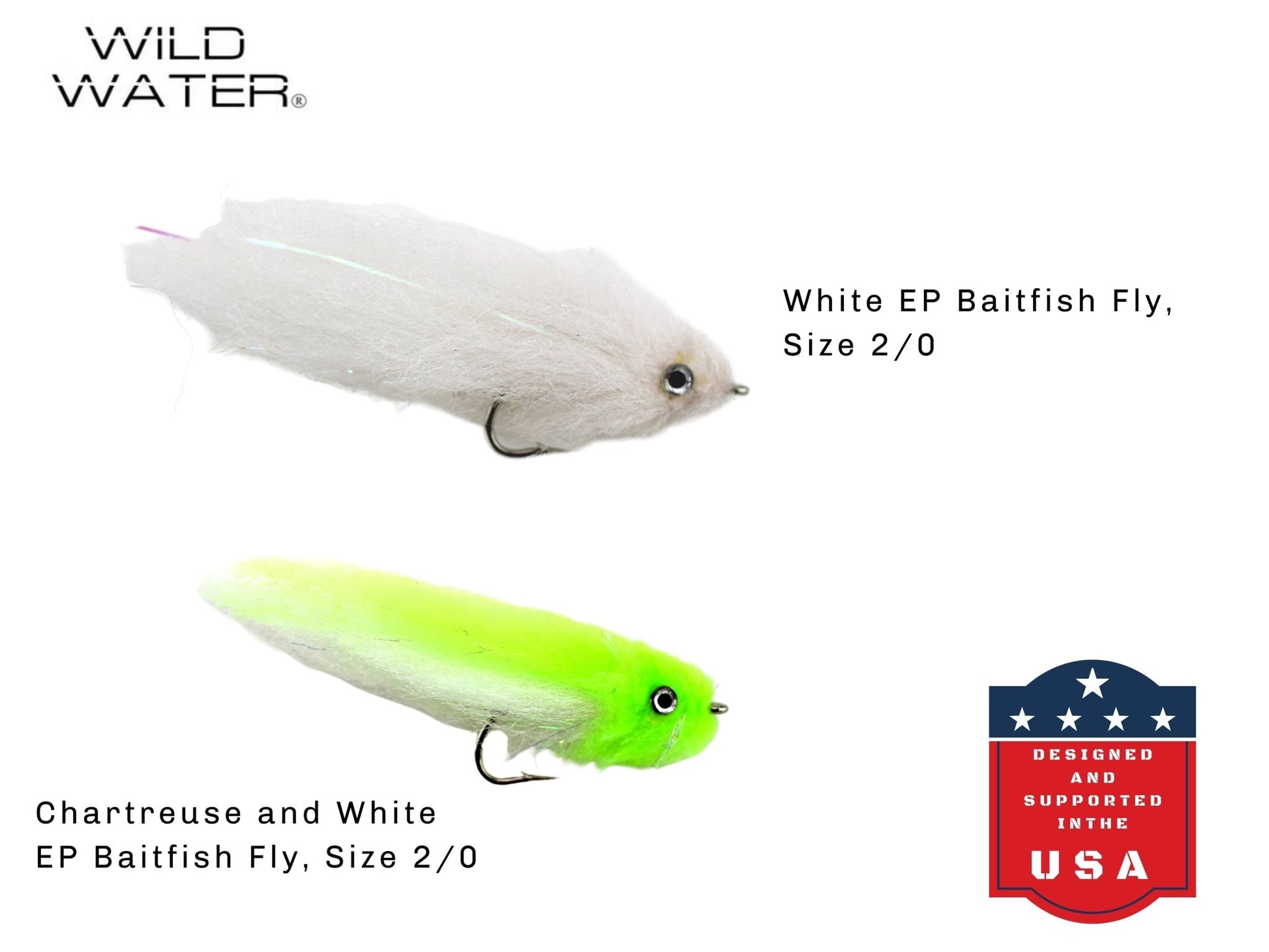 Top Water Baitfish Fly Assortment, 12 Saltwater Flies | Fly Box | Wild Water Fly Fishing - Hazy Fly Fishing