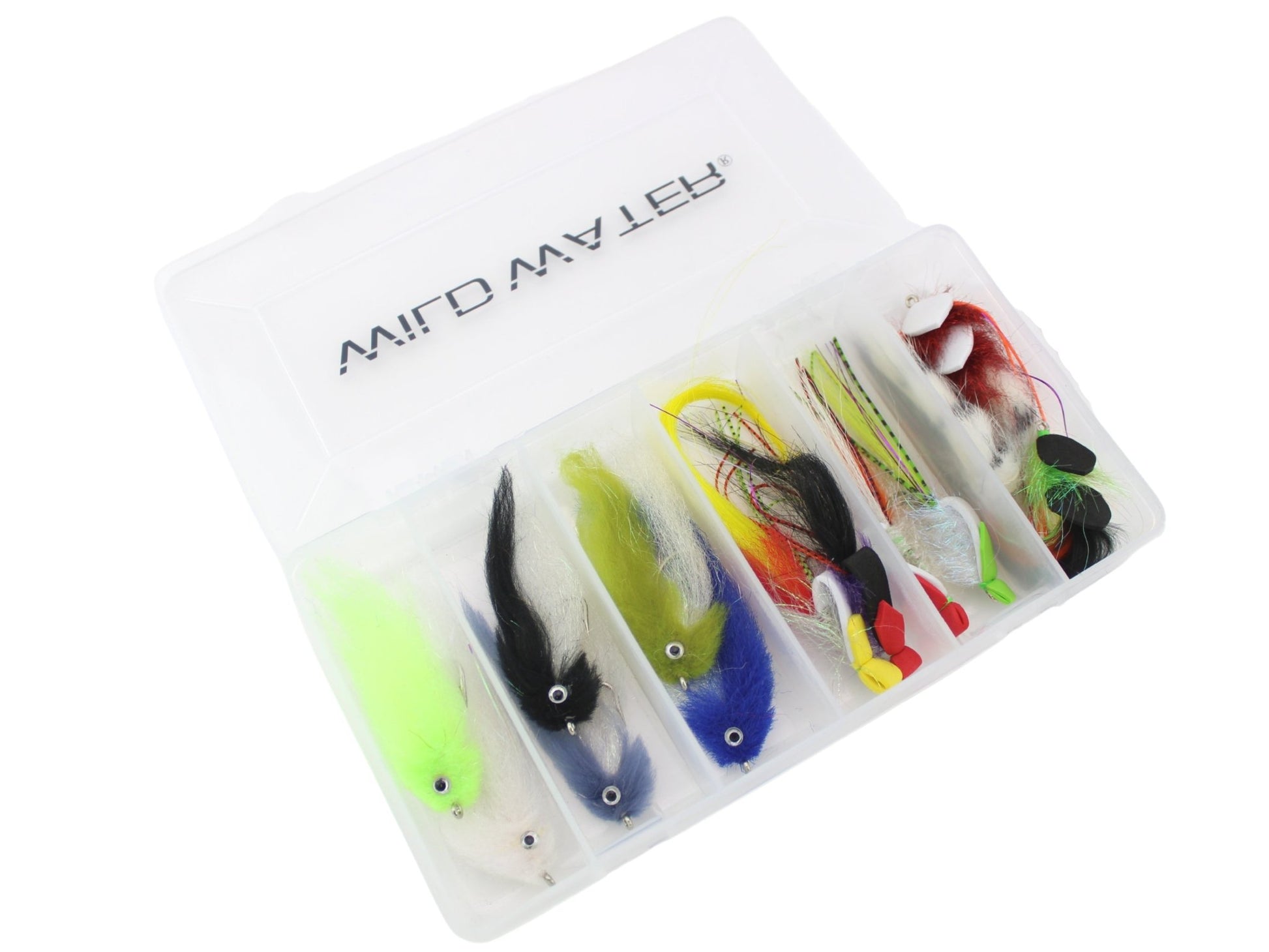 Top Water Baitfish Fly Assortment, 12 Saltwater Flies | Fly Box | Wild Water Fly Fishing - Hazy Fly Fishing