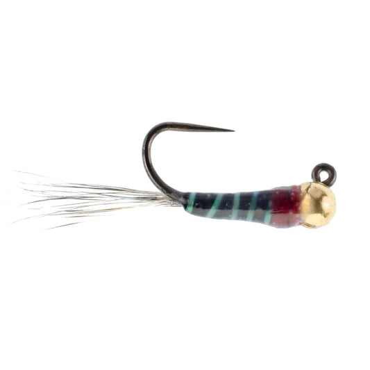 Tungsten Bead Black Perdigon Tactical Jig Czech Euro Nymph Spanish Nymphing Fly - 1 Dozen Flies Size 18 - Hazy Fly Fishing
