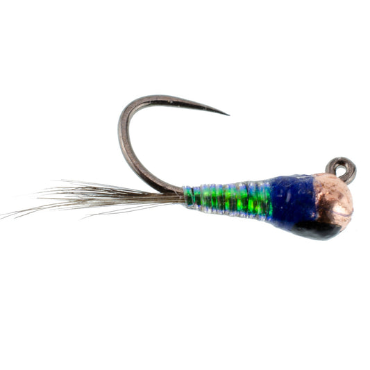 Tungsten Bead Gasolina Perdigon Tactical Jig Czech Euro Nymph Spanish Nymphing Fly - 1 Dozen Flies Size 18 - Hazy Fly Fishing