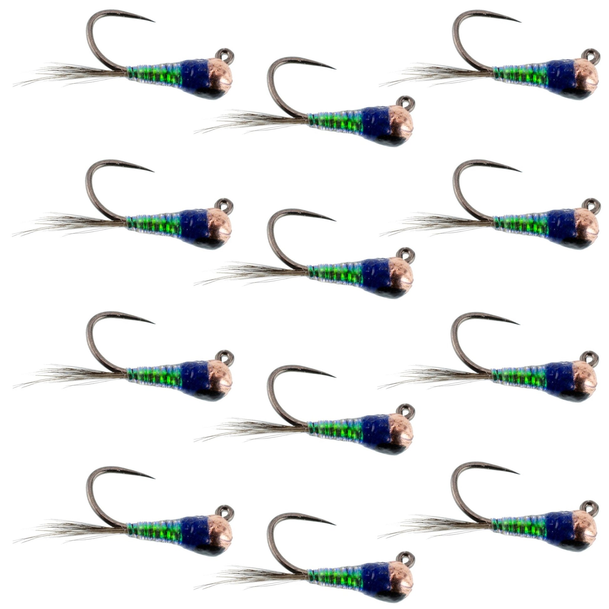 Tungsten Bead Gasolina Perdigon Tactical Jig Czech Euro Nymph Spanish Nymphing Fly - 1 Dozen Flies Size 18 - Hazy Fly Fishing