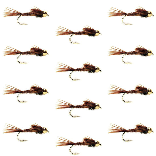 Tungsten Bead Head Pheasant Tail Nymph 1 Dozen Flies Size 16 - Hazy Fly Fishing