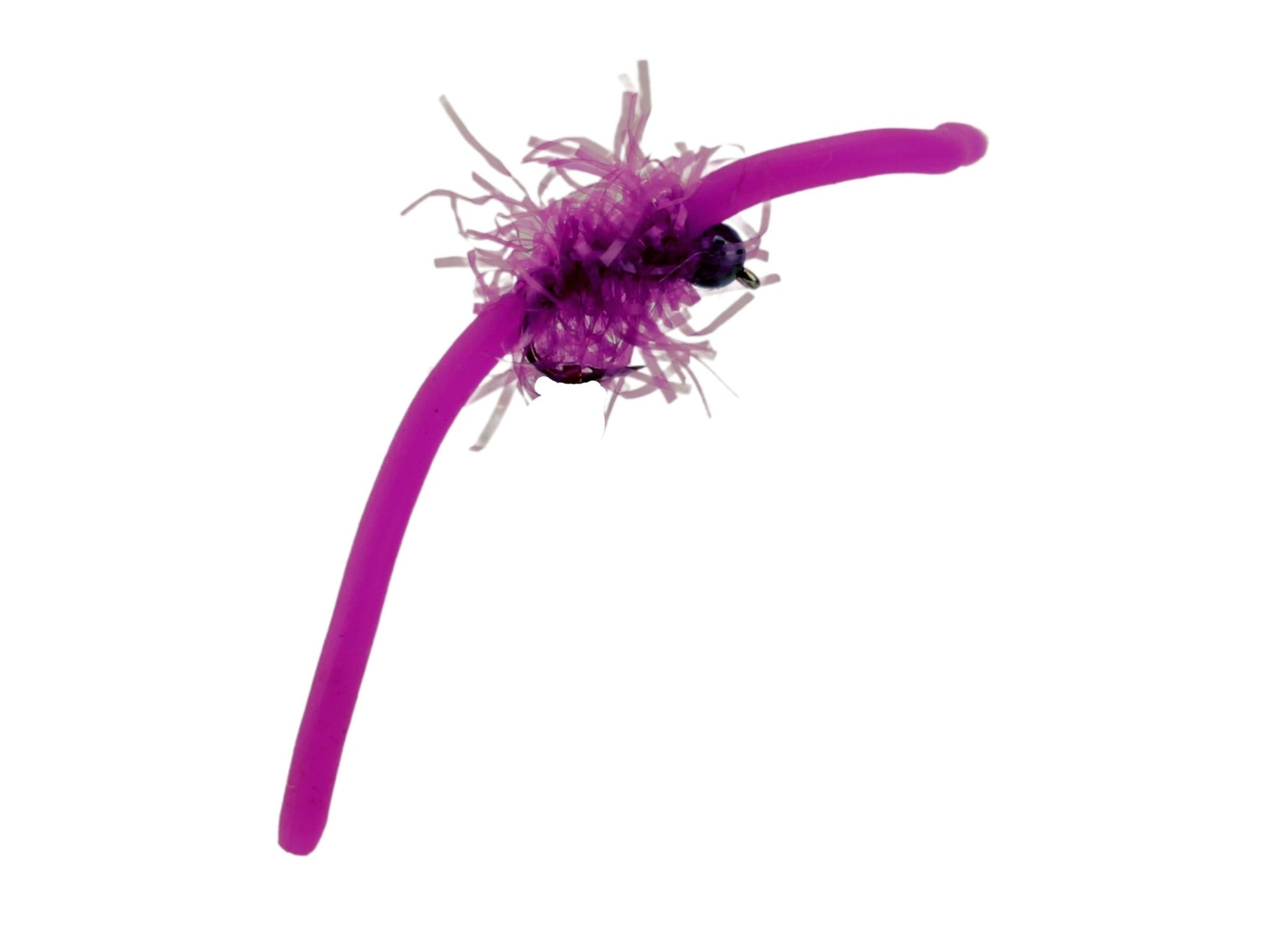 Tungsten Bead Head Squirmy Worm 2.0, Size 12 | Purple | Qty. 6 | Wild Water Fly Fishing - Hazy Fly Fishing