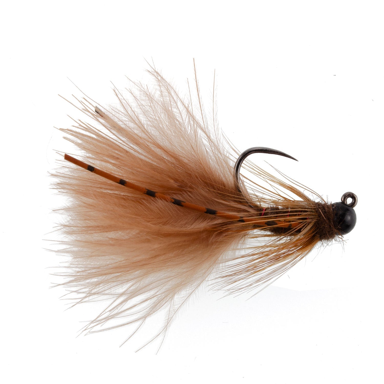 Tungsten Bead Tactical Brown Mini Bugger Czech Nymph Euro Nymphing Fly - 1 Dozen Flies Size 12 - Hazy Fly Fishing