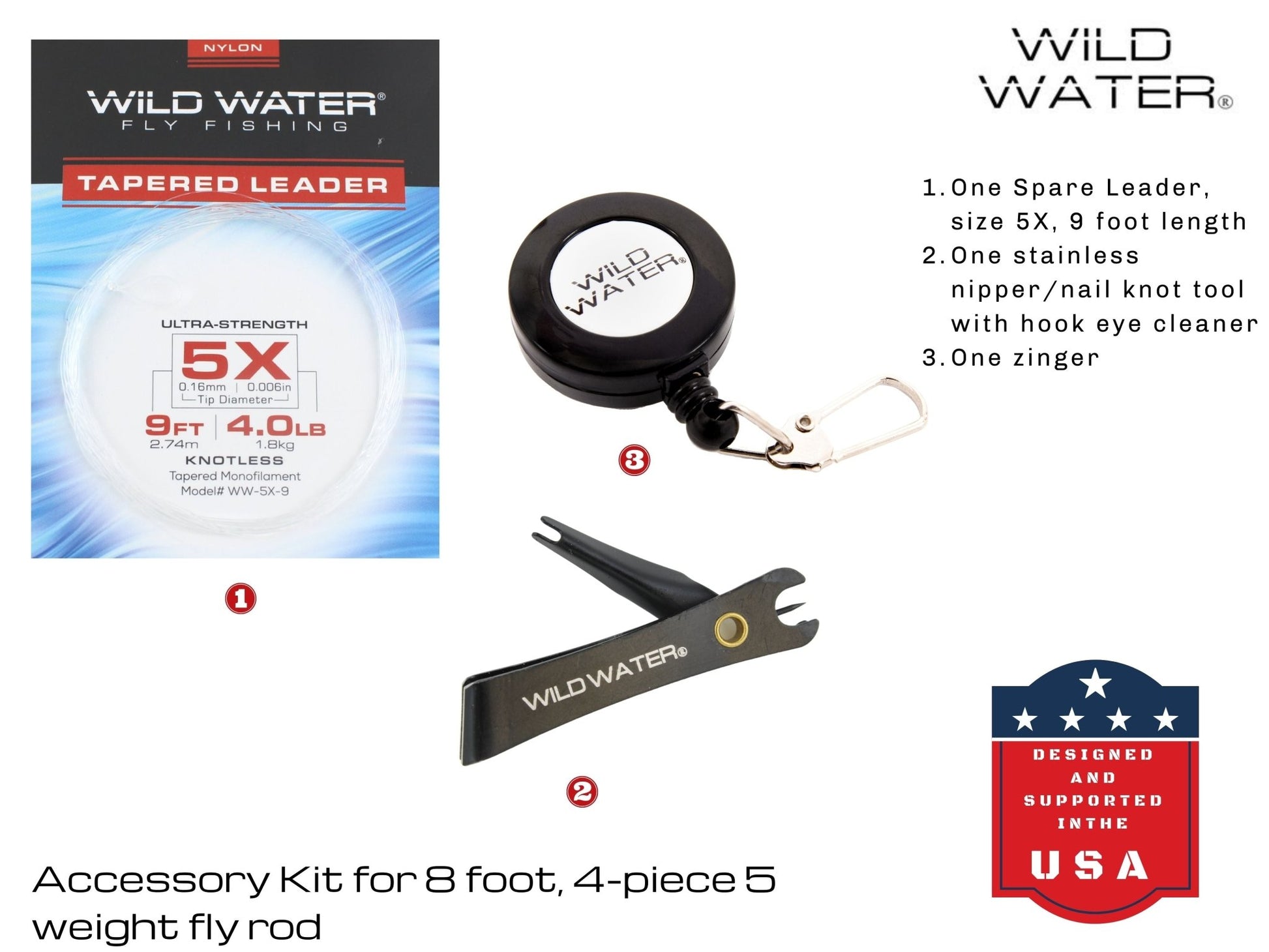 Wild Water Standard Fly Fishing Combo, 5 wt 8 ft 4 piece Rod - Hazy Fly Fishing