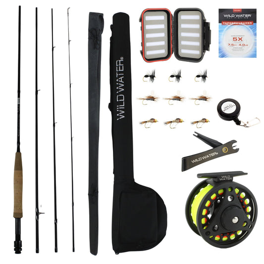 Wild Water Standard Fly Fishing Combo, 9 ft 3/4 wt Rod - Hazy Fly Fishing