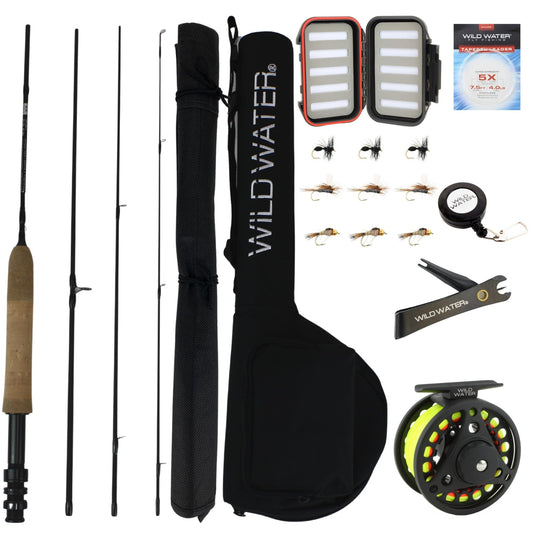 Wild Water Standard Fly Fishing Kit, 5 ft 6 in 3 wt Rod - Hazy Fly Fishing