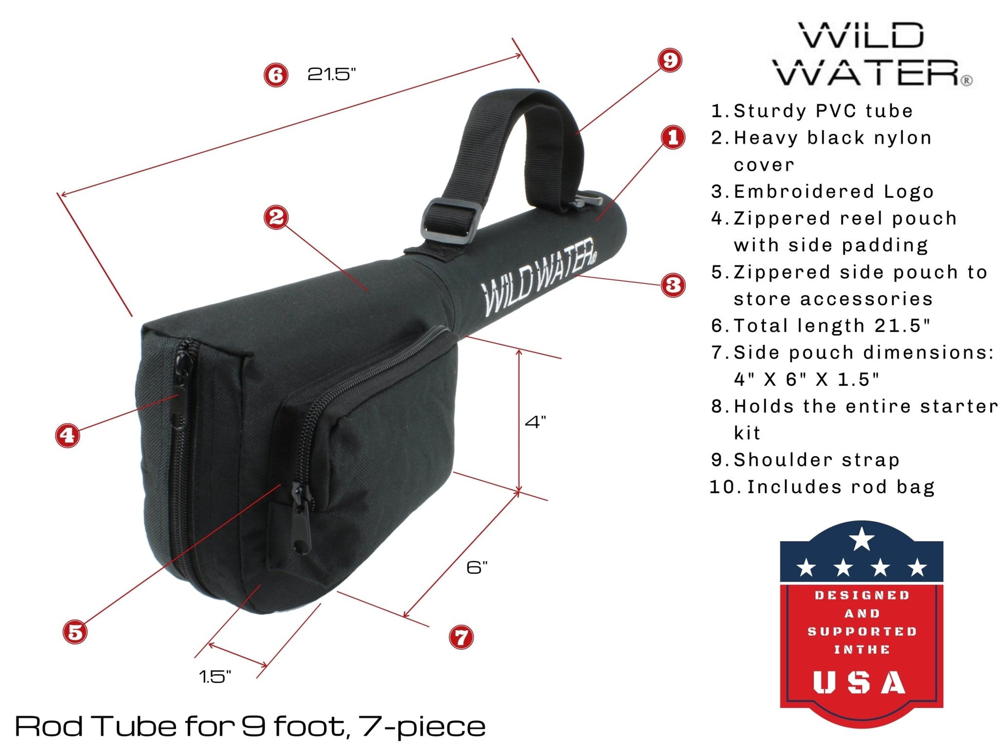 Wild Water Standard Fly Fishing Kit, 9 ft 5 wt 7 Piece Rod - Hazy Fly Fishing