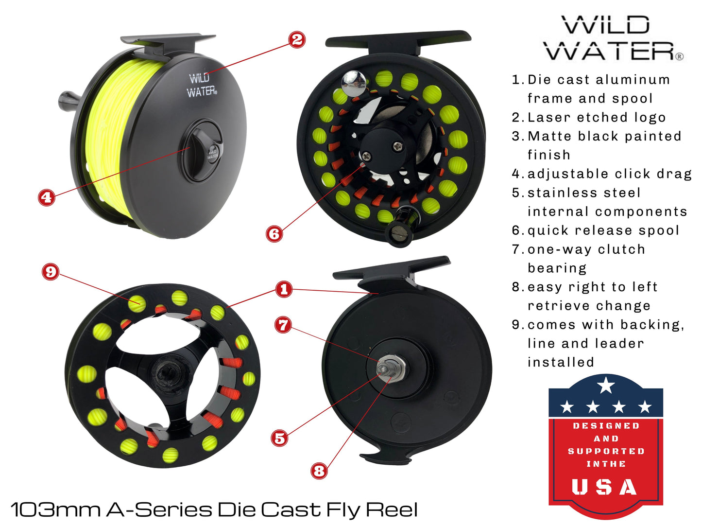 Die Cast 9 Weight or 10 Weight Fly Reel | Wild Water Fly Fishing