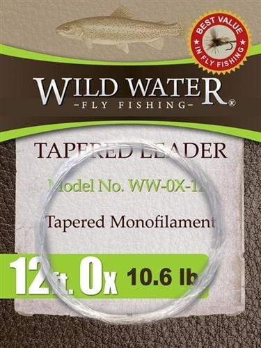 12' Tapered Nylon Monofilament Leader 0X, 6 Pack | Wild Water Fly Fishing - Hazy Fly Fishing