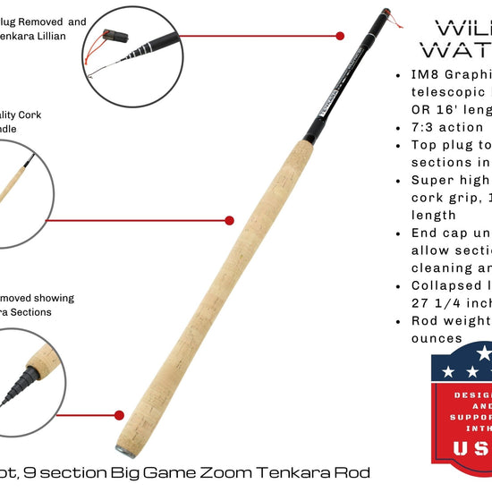 14' - 16' Big Game Zoom Tenkara Rod | Wild Water Fly Fishing - Hazy Fly Fishing
