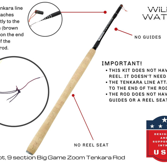 14' - 16' Big Game Zoom Tenkara Rod | Wild Water Fly Fishing - Hazy Fly Fishing