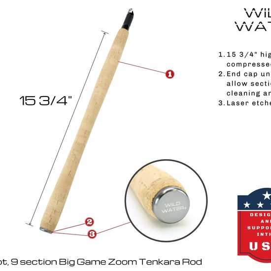 14' - 16' Big Game Zoom Tenkara Rod | Wild Water Fly Fishing - Hazy Fly Fishing