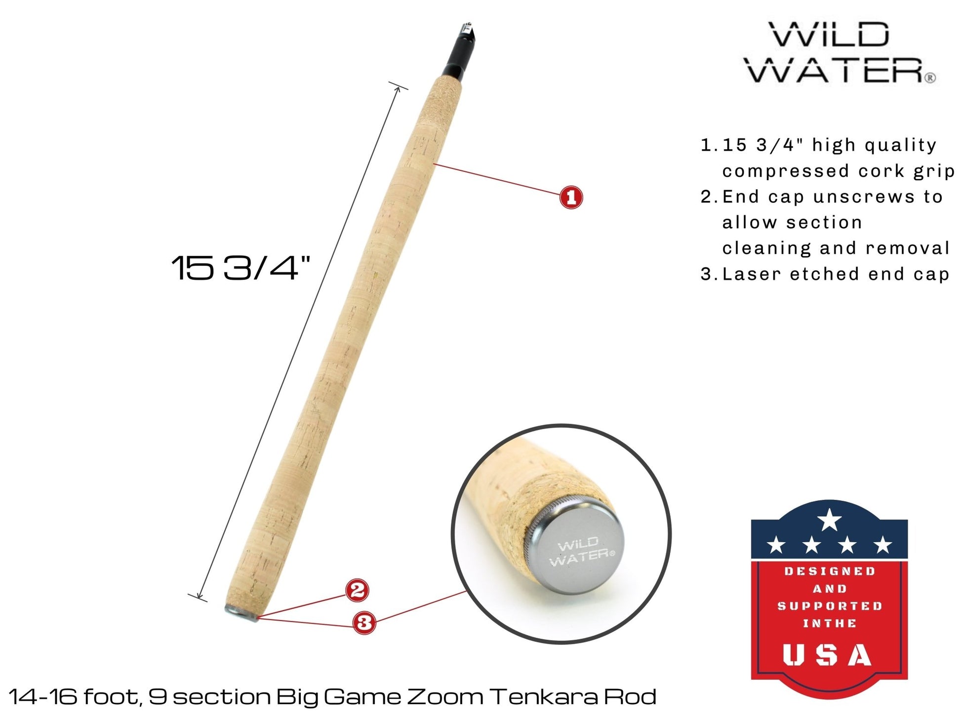 14' - 16' Big Game Zoom Tenkara Rod | Wild Water Fly Fishing - Hazy Fly Fishing