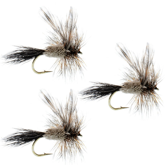 3 Pack Barbless Adams Irresistible Classic Dry Fly - Hook Size 12 - Hazy Fly Fishing