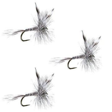 3 Pack Barbless Mosquito Classic Trout Dry Fly Fishing Flies - Hook Size 18 - Hazy Fly Fishing