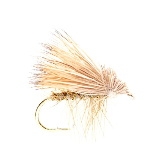 3 Pack Barbless Yellow Elk Hair Caddis Classic Trout Dry Flies Size 16 - Hazy Fly Fishing