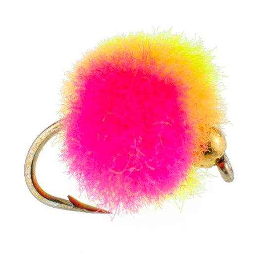 3 Pack Bead Head Clown Egg Fly Fishing Flies - Hook Size 16 - Hazy Fly Fishing