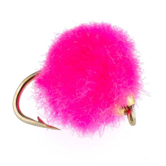 3 Pack Bead Head Hot Pink Egg Fly Fishing Flies - Hook Size 16 - Hazy Fly Fishing