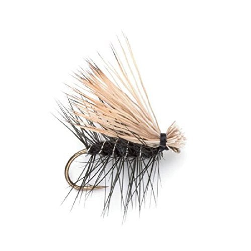 3 Pack Black Elk Hair Caddis Classic Trout Dry Flies Size 14 - Hazy Fly Fishing