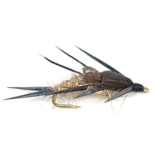 3 Pack Double Bead Black Biot Legs Gold Ribbed Hare's Ear Nymph Fly Fishing Flies Hook Size 8 - Hazy Fly Fishing