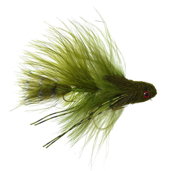 3 Pack Mini Sex Dungeon Streamer Olive - Size 6 - Articulated Trout Bass Steelhead Salmon and Bass Fly Fishing Flies - Hazy Fly Fishing