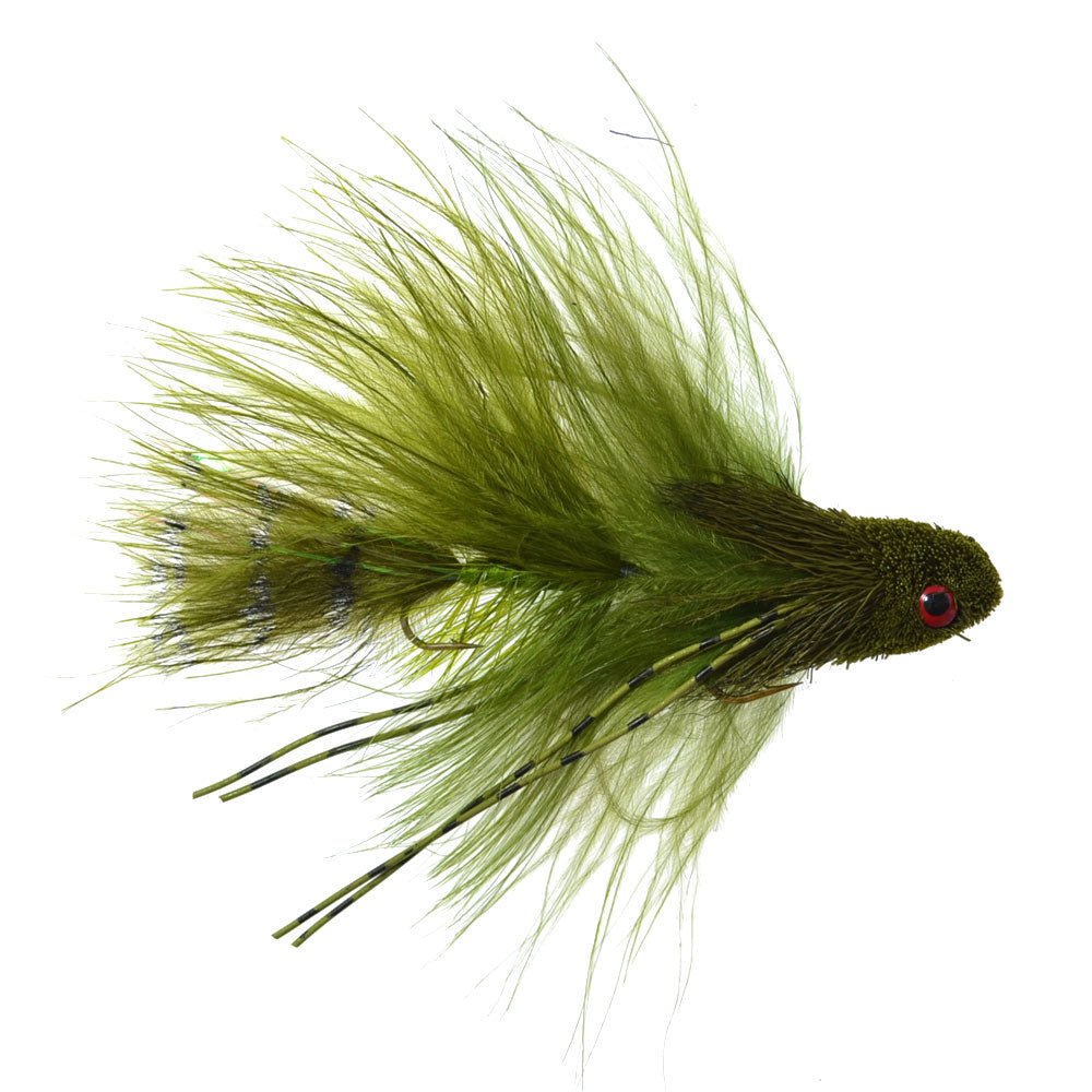3 Pack Mini Sex Dungeon Streamer Olive - Size 6 - Articulated Trout Bass Steelhead Salmon and Bass Fly Fishing Flies - Hazy Fly Fishing
