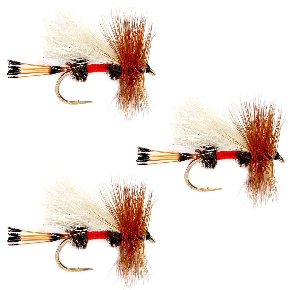 3 Pack Royal Trude Classic Hair Wing Dry Fly - Hook Size 12 - Hazy Fly Fishing
