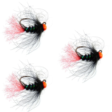 3 Pack Tungsten Hot Bead Jig Tactical Blow Torch Czech Nymph Euro Nymphing Fly - Hook Size 12 - Hazy Fly Fishing